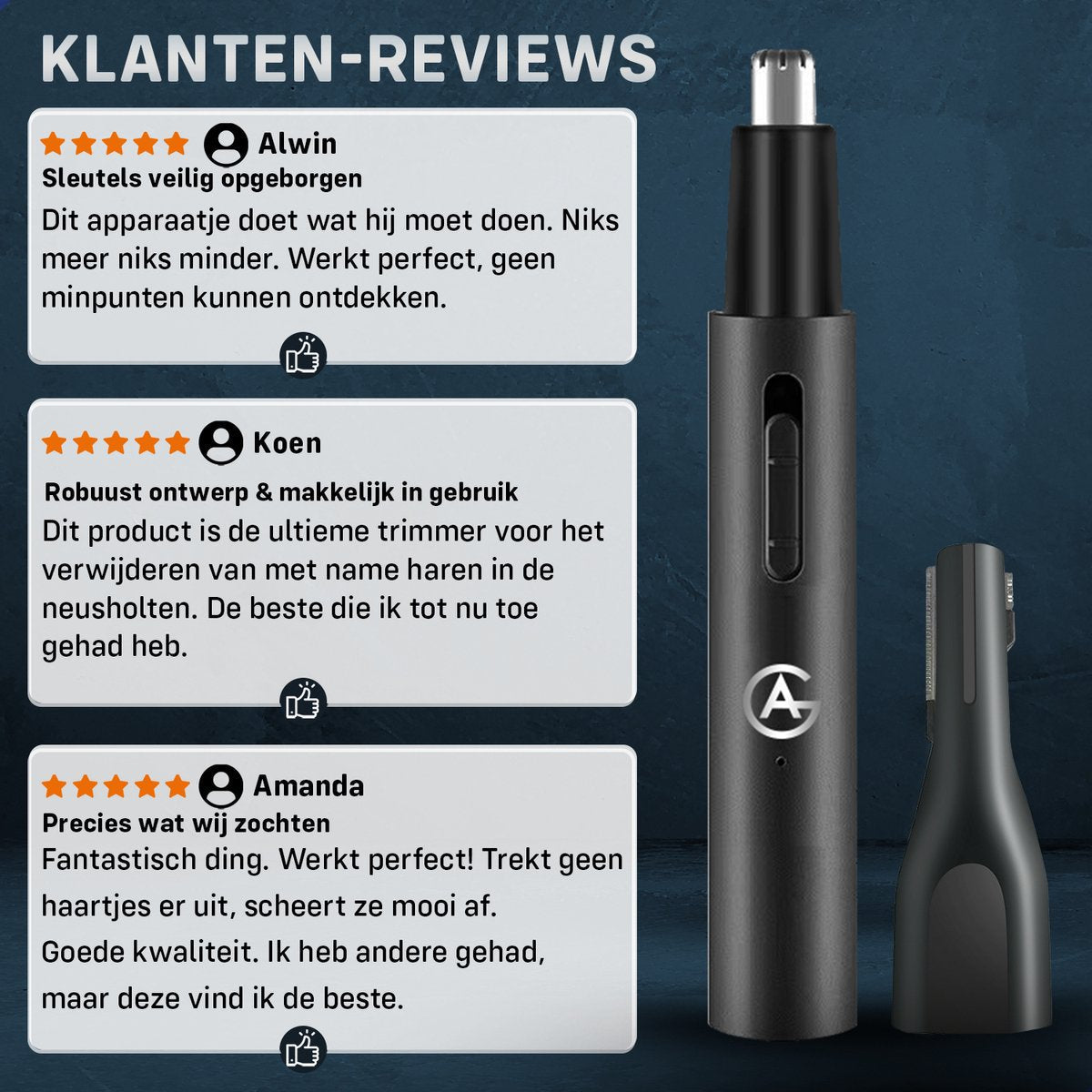 AG Neustrimmer & Wenkbrauwtrimmer - Vrouwen & Mannen - Zwart