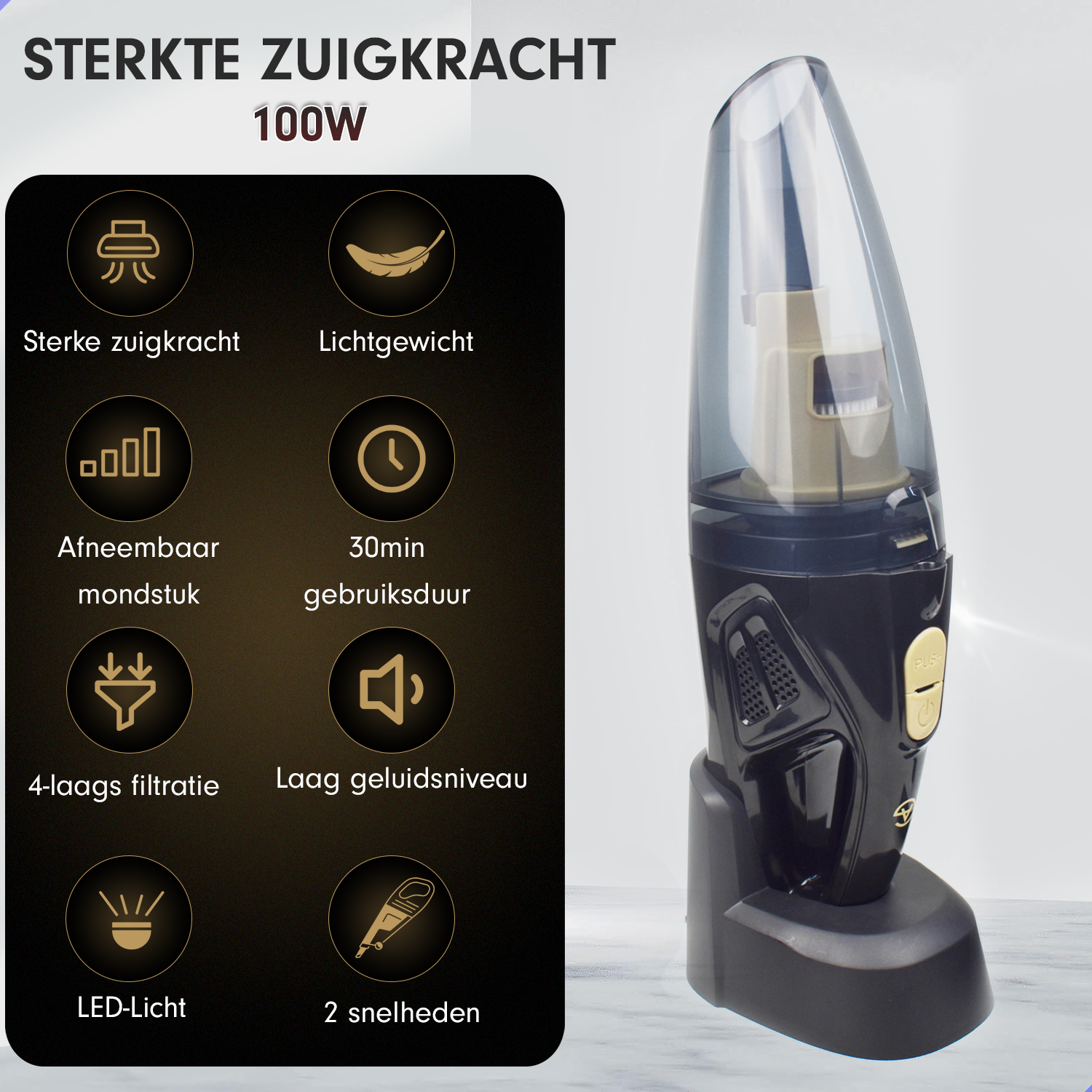 AG Nat & Droog Handstofzuiger - Gold