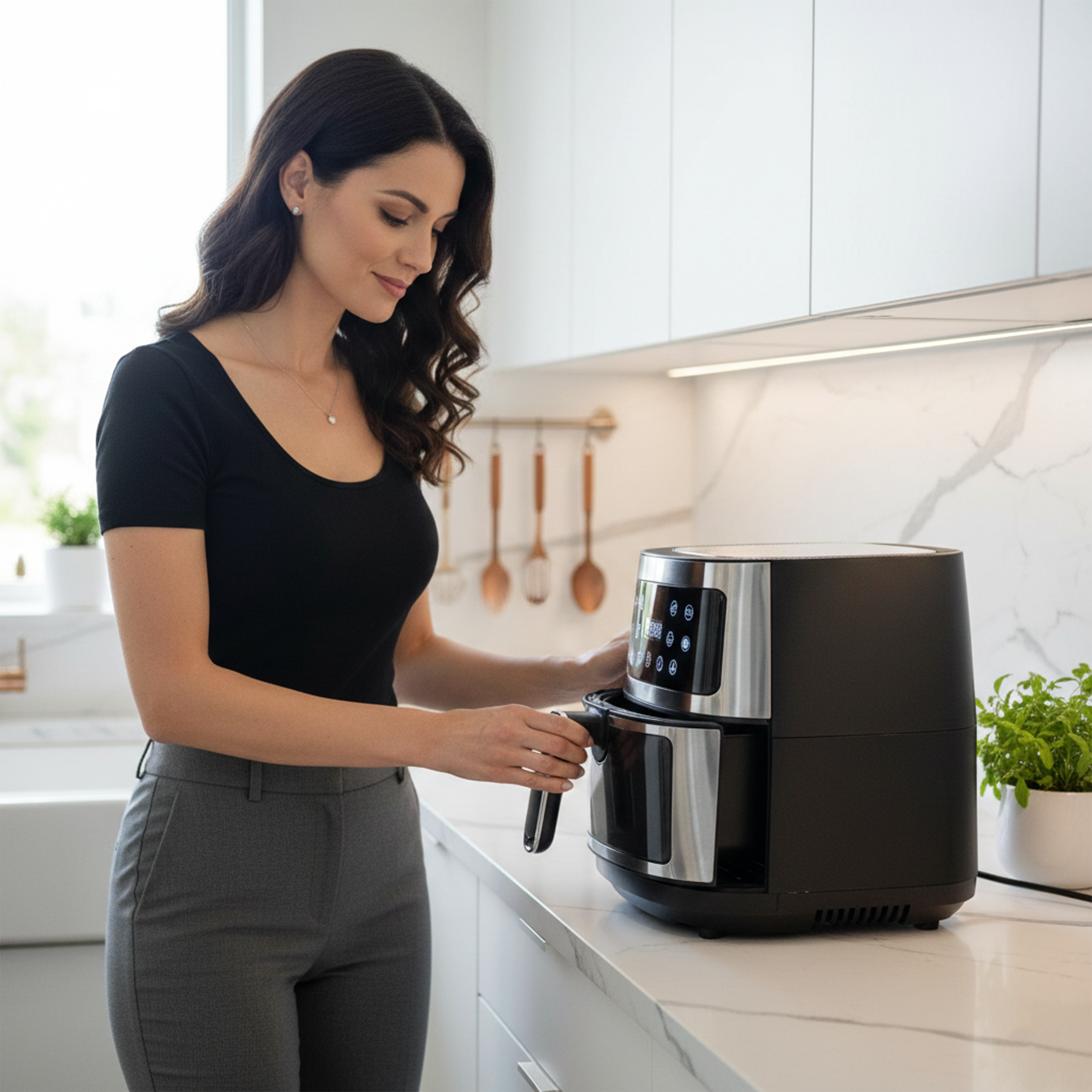 AG Airfryer XL Silver– Tot 6 personen
