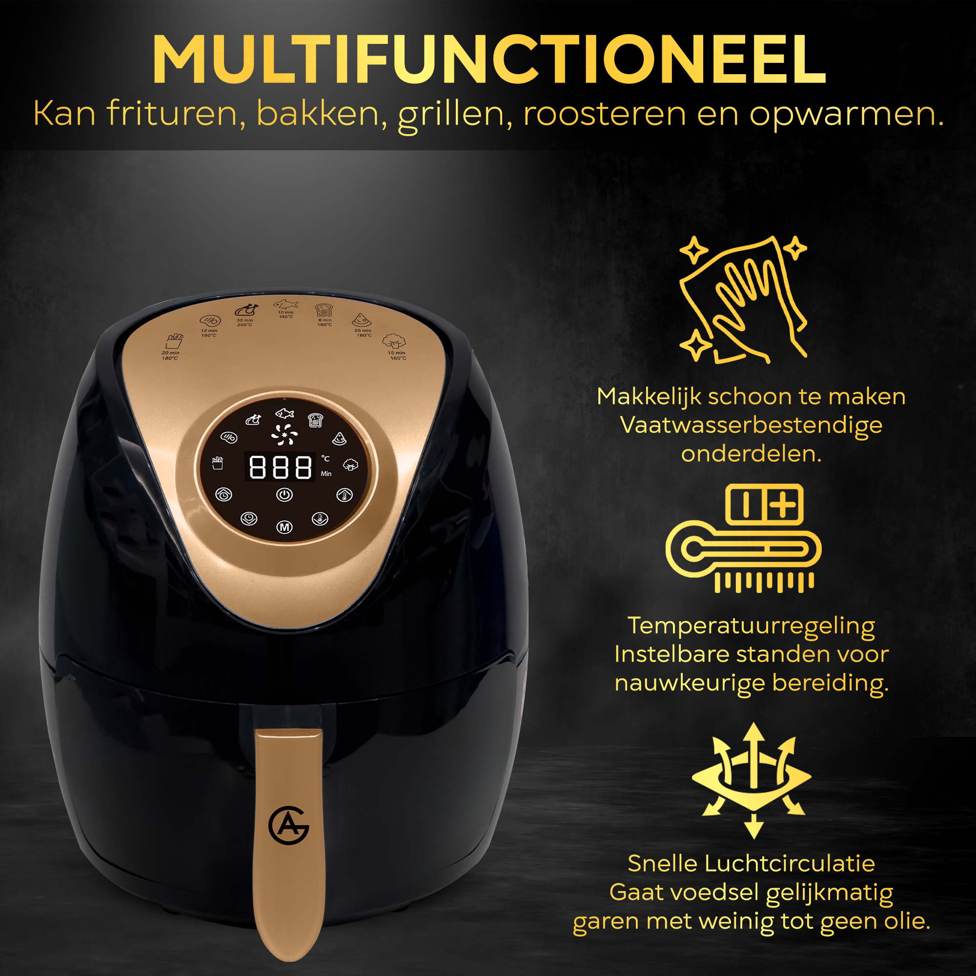 AG Airfryer Compact - Black - Tot 4 Personen