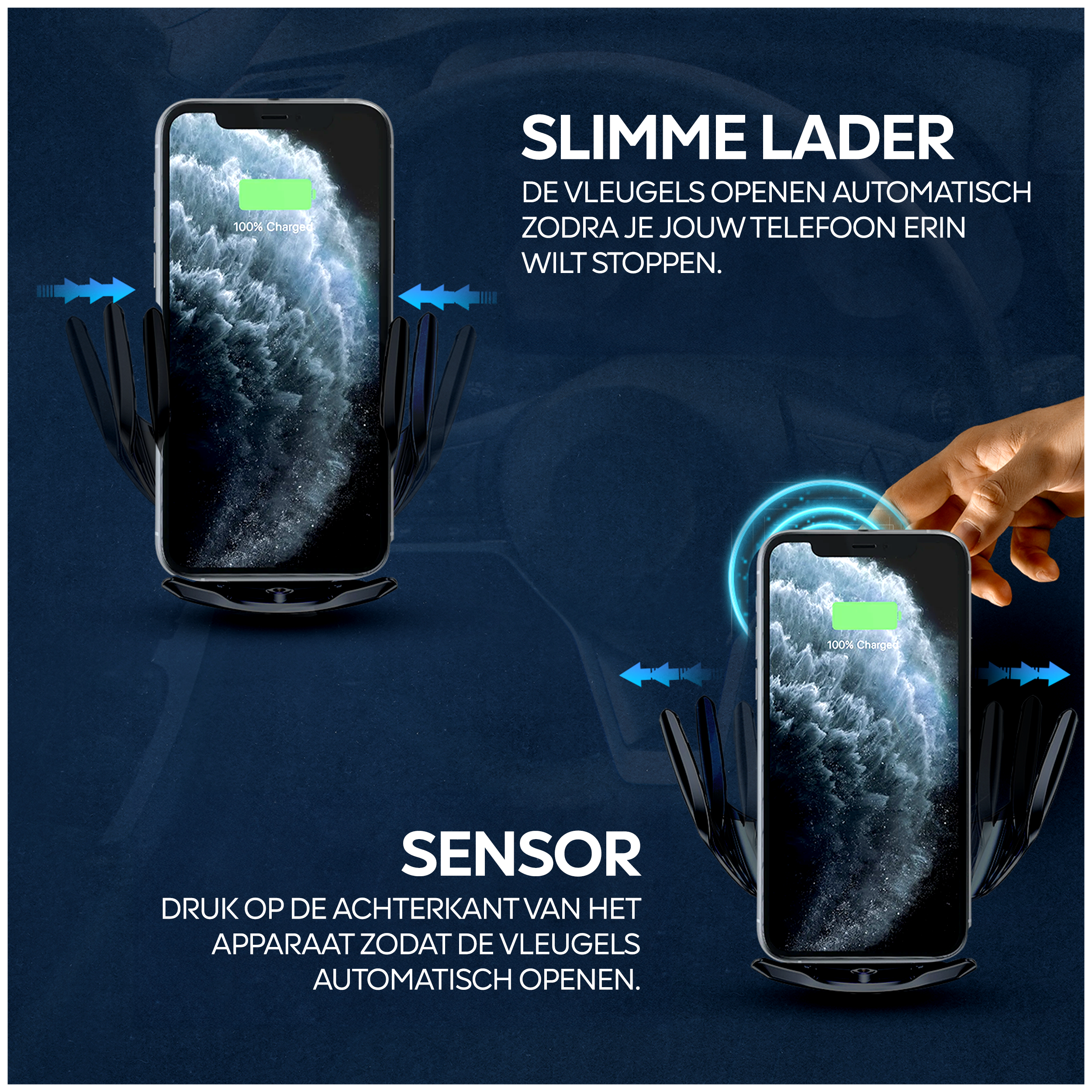 AG Luxe Telefoonhouder Auto - Draadloos Opladen