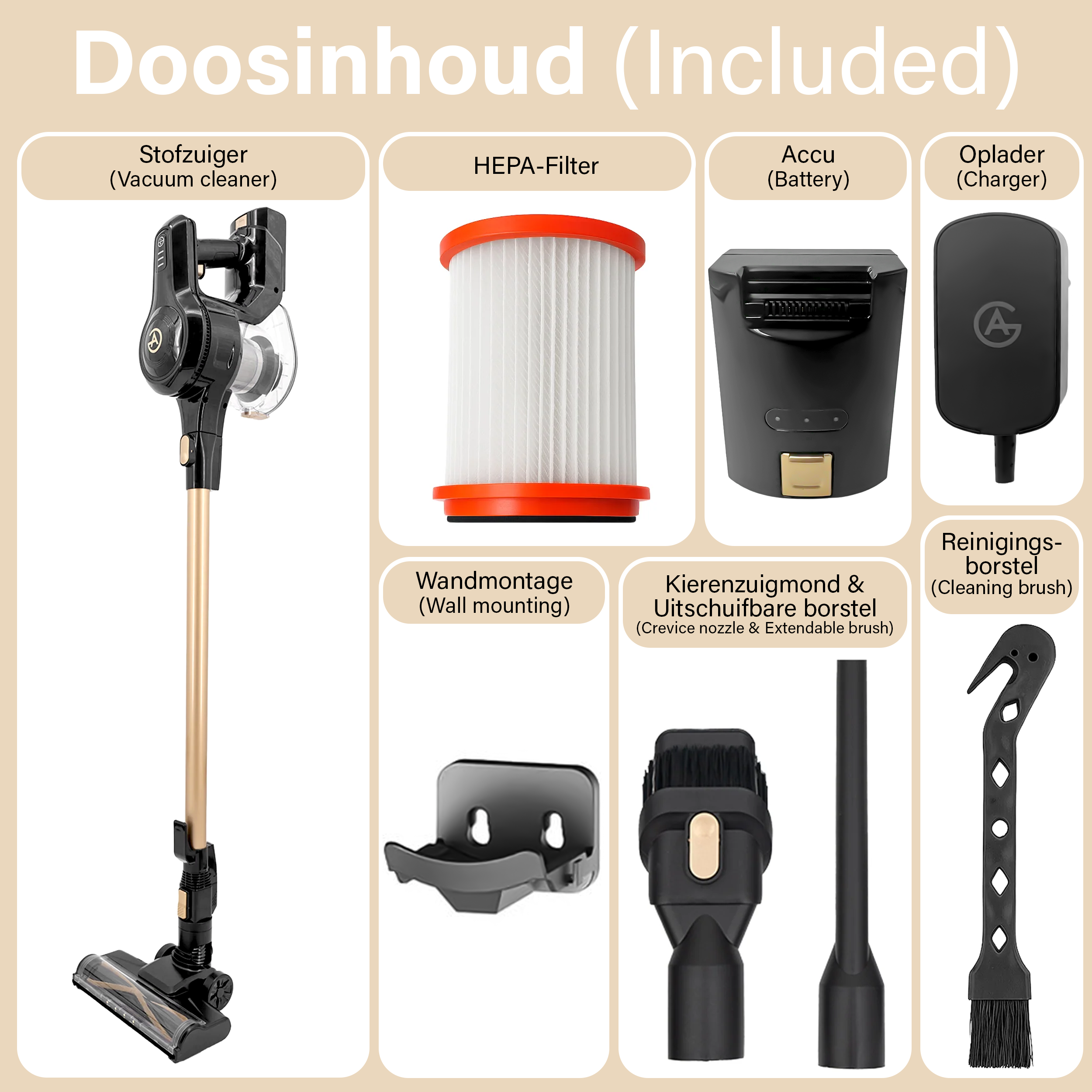 AG Steelstofzuiger. Midnight Gold.