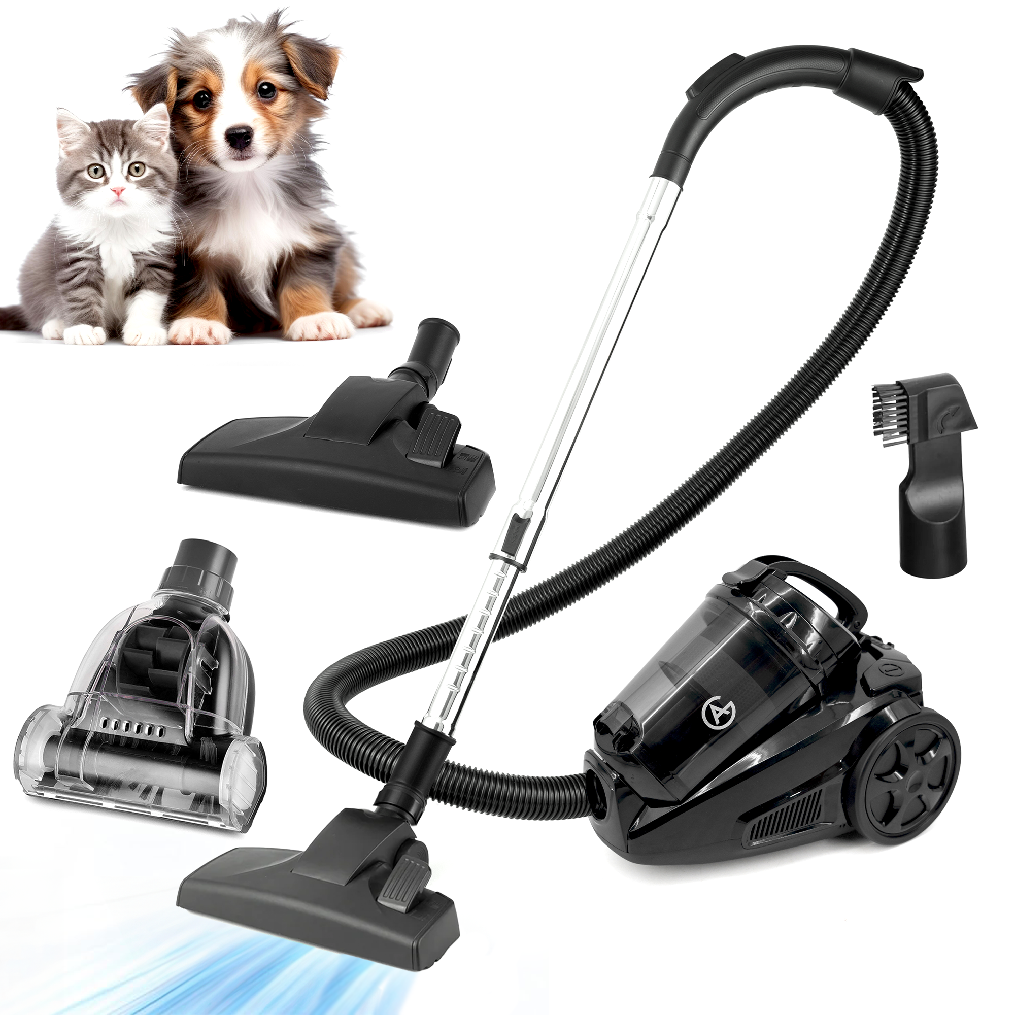 AG Stofzuiger zonder Zak - Extra Lang Snoer, Tot 9 Meter Actieradius - Zwart