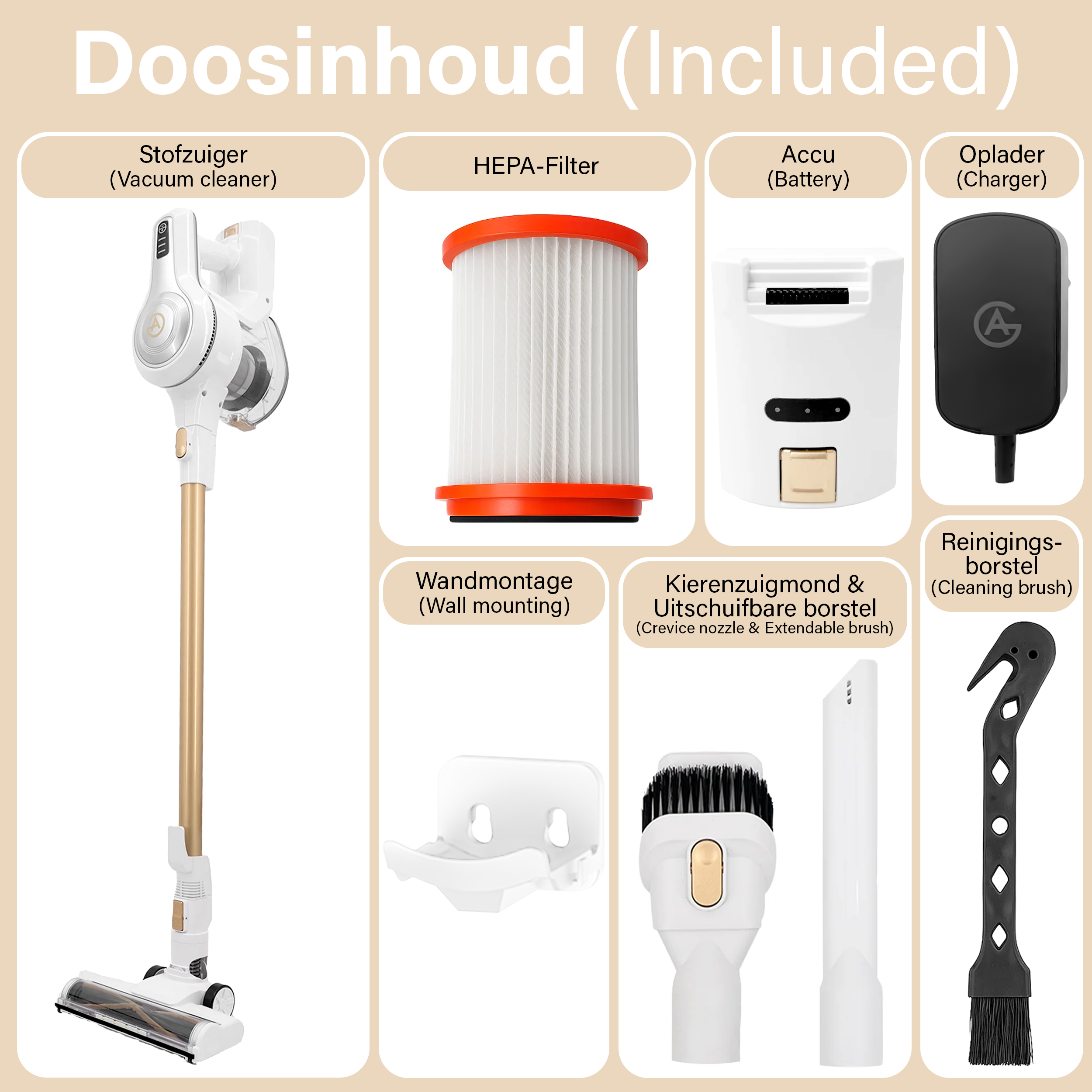 AG Steelstofzuiger. White.